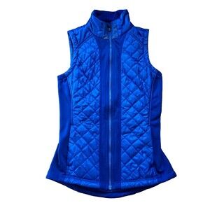ATHLETA Cobalt Blue Rock Springs Puffer Quilted Reflective Full Zip Vest Size XS